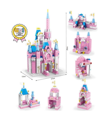 Set di blocchi da costruzione 6 in 1 castello - 